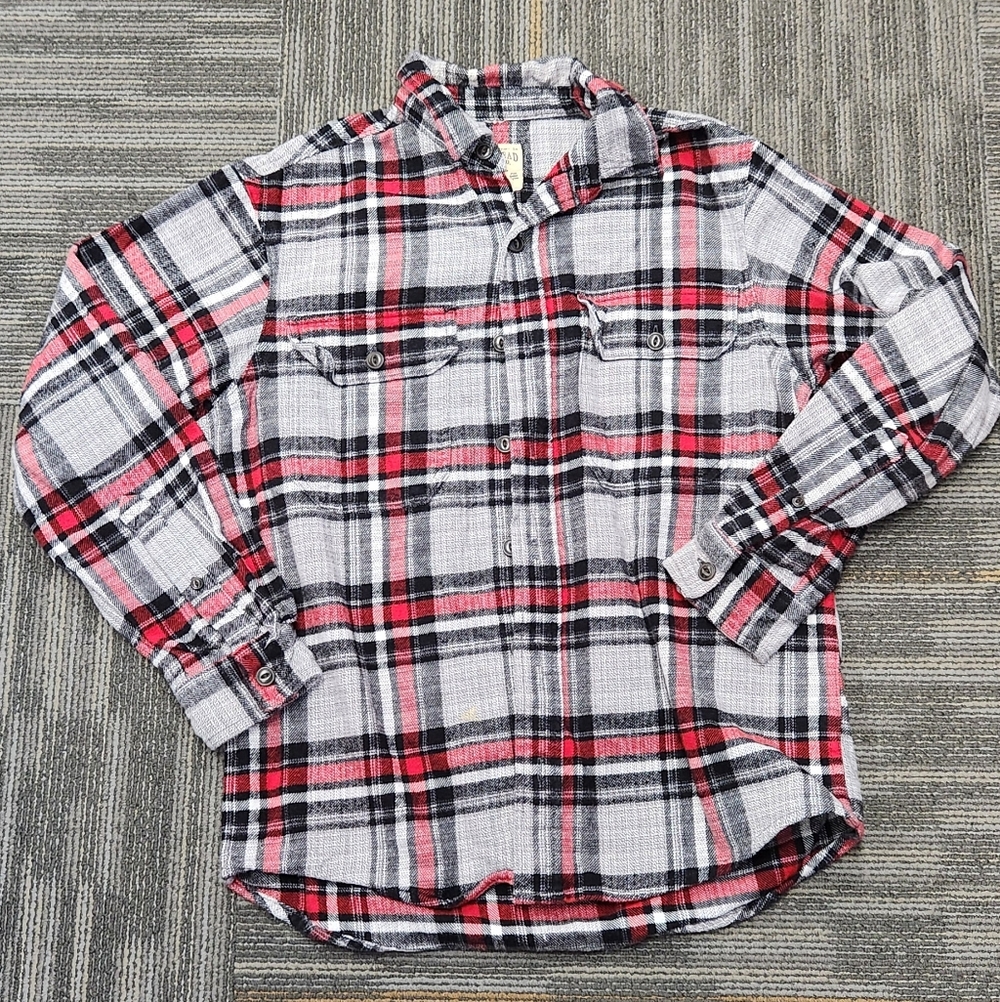 RedHead Men's Casual Plaid Shirt - Gray, Red, and Black